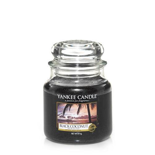 Yankee Candle Black Coconut Medium Jar fills your space with a smooth