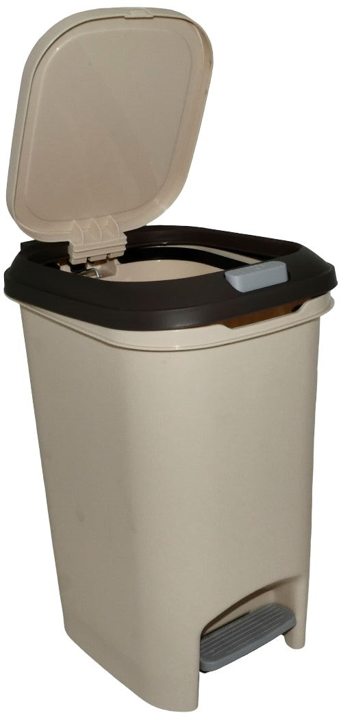 Casey 10 Litre Step On Pedal Waste Bin Beige And Brown
