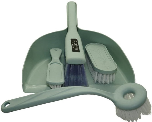 Casey 5 Piece Handheld Dust Pan And Brush Set Light Green