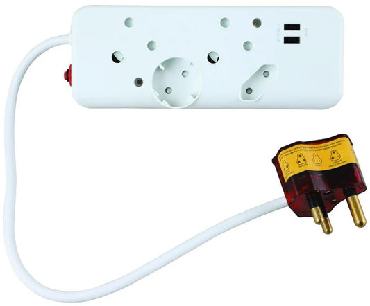 Ellies 4 Way Surge Multiplug Adaptor With USB Ports