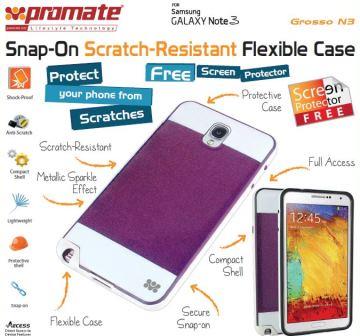 Promate Grosso-N3,Snap-On Scratch-Resistant Flexible