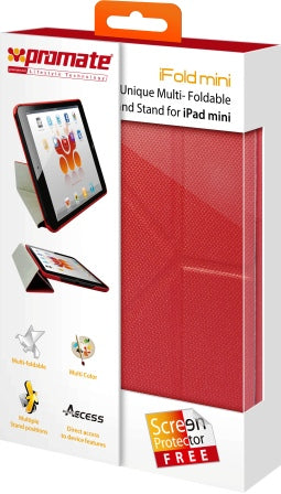 Promate iFold mini-UniQue Multi-Foldable Cover Case and Stand for iPad Mini-Maroon