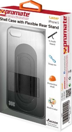 Promate Lazar iPhone 5 Compact Shell Case with In-built Flexible Rear Stand
