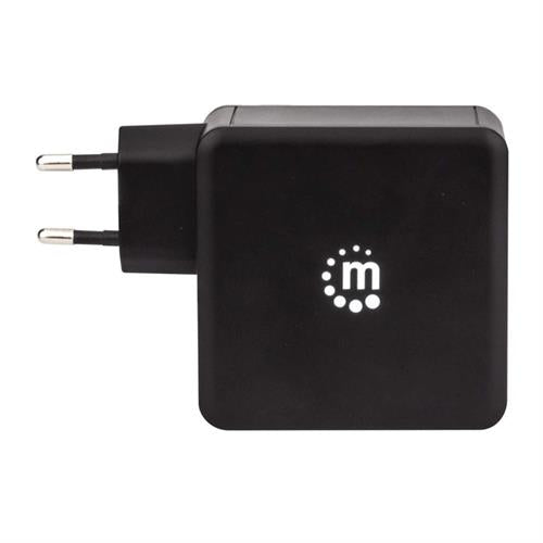 Manhattan Black Power Delivery Wall Charger - 60 W USB-C Power Delivery Port (up to 60 W)