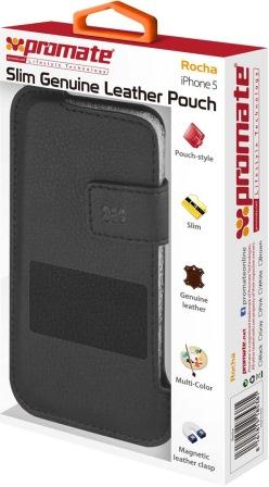Promate Rocha iPhone 5 Slim-line pouch leather protective case Cover-Black