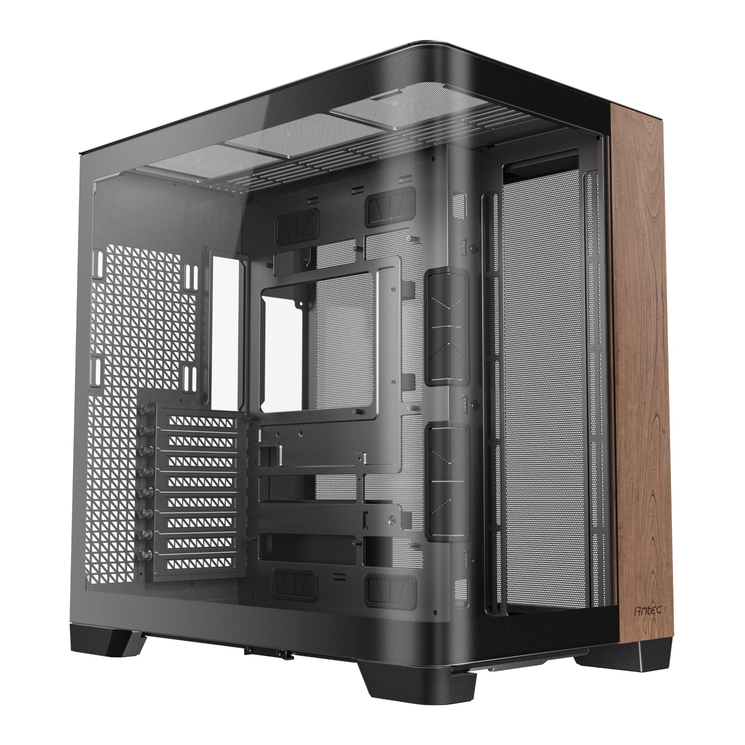 Antec C8 Curved Wood E-ATX - ATX - Micro-ATX - ITX Dual Chamber Gaming Chassis - Black