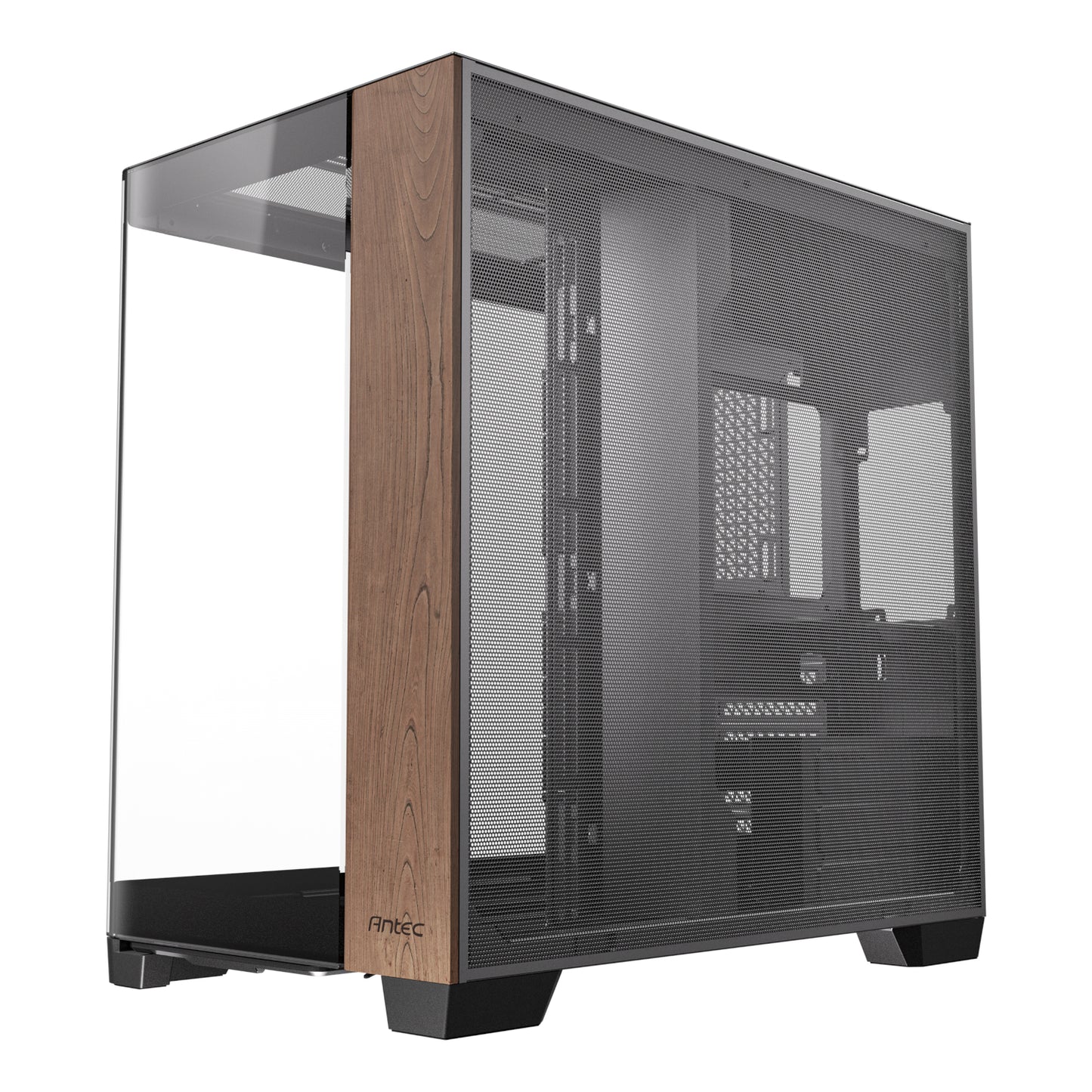 Antec C8 Curved Wood E-ATX - ATX - Micro-ATX - ITX Dual Chamber Gaming Chassis - Black - alternate product view 3