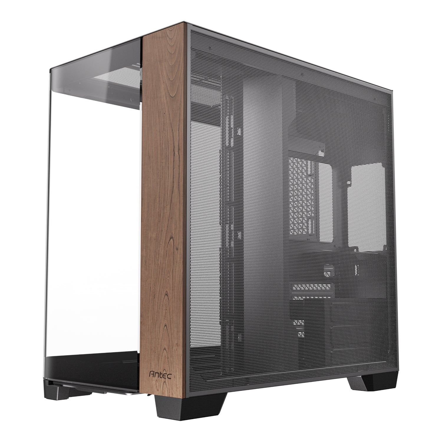 Antec C8 Curved Wood E-ATX - ATX - Micro-ATX - ITX Dual Chamber Gaming Chassis - Black - alternate product view 3