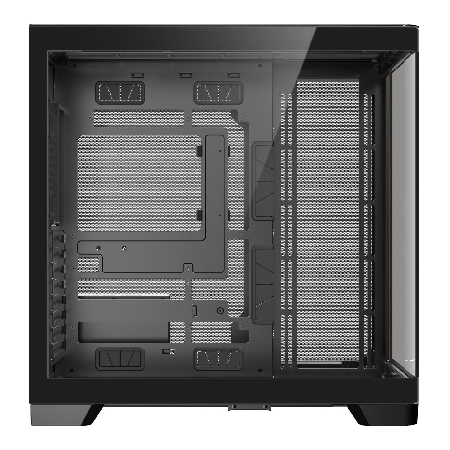 Antec C8 Curved Wood E-ATX - ATX - Micro-ATX - ITX Dual Chamber Gaming Chassis - Black - alternate product view 4