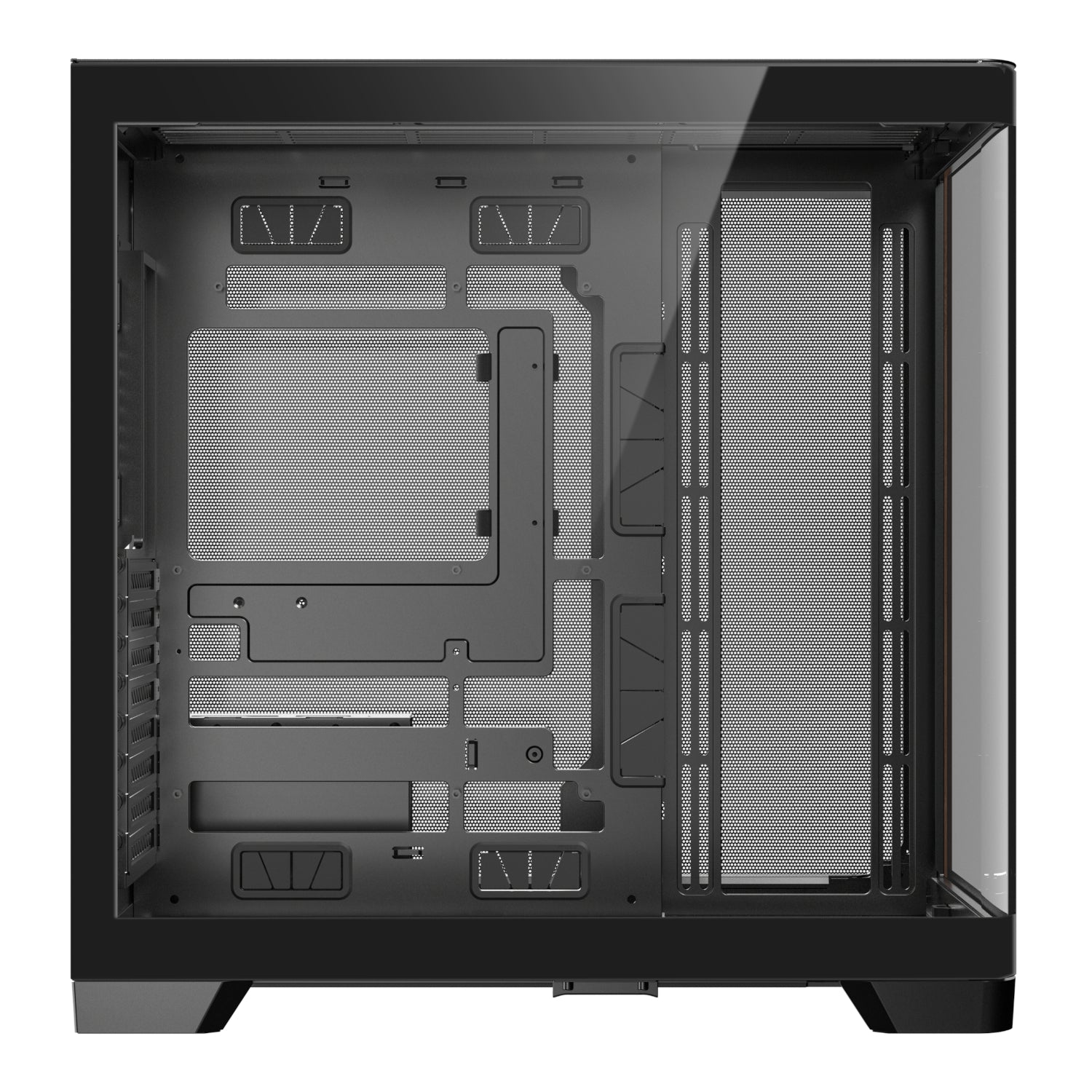 Antec C8 Curved Wood E-ATX - ATX - Micro-ATX - ITX Dual Chamber Gaming Chassis - Black - alternate product view 4