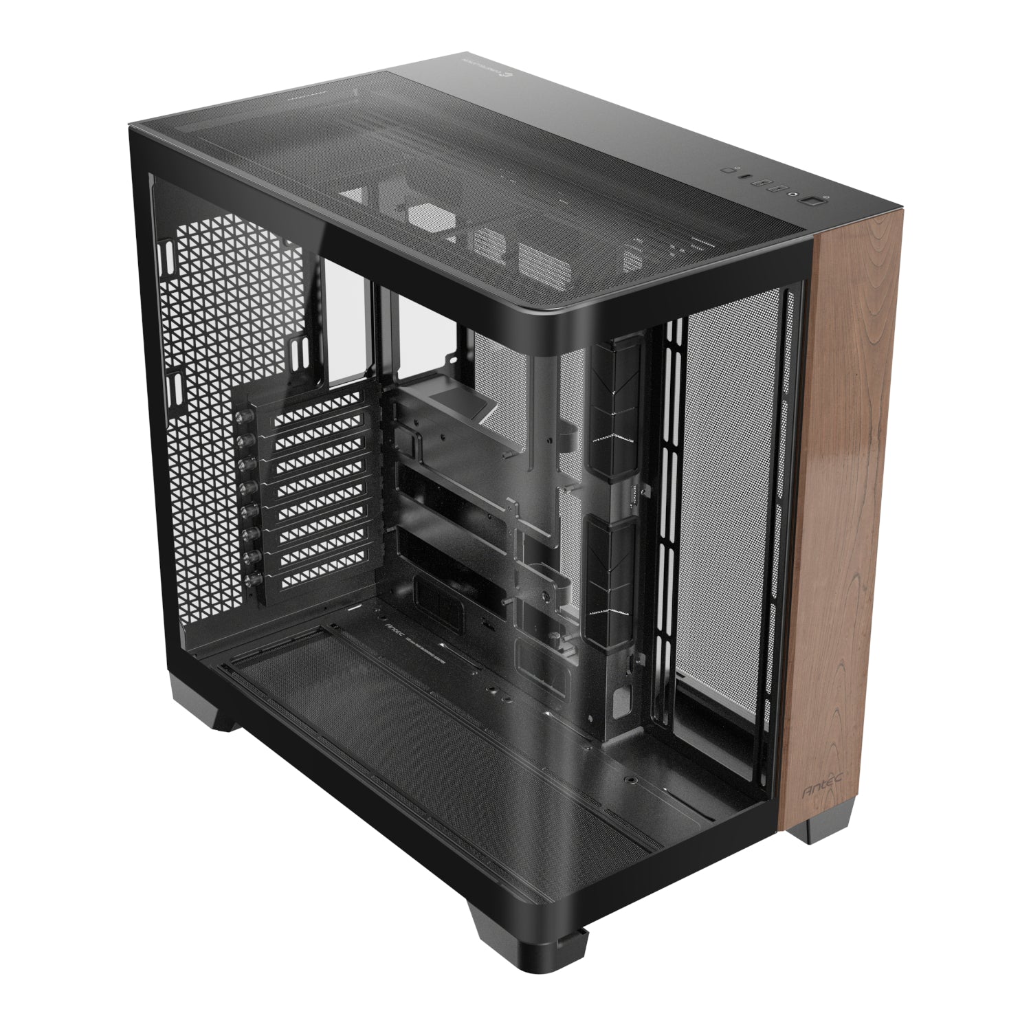 Antec C8 Curved Wood E-ATX - ATX - Micro-ATX - ITX Dual Chamber Gaming Chassis - Black - alternate product view 5