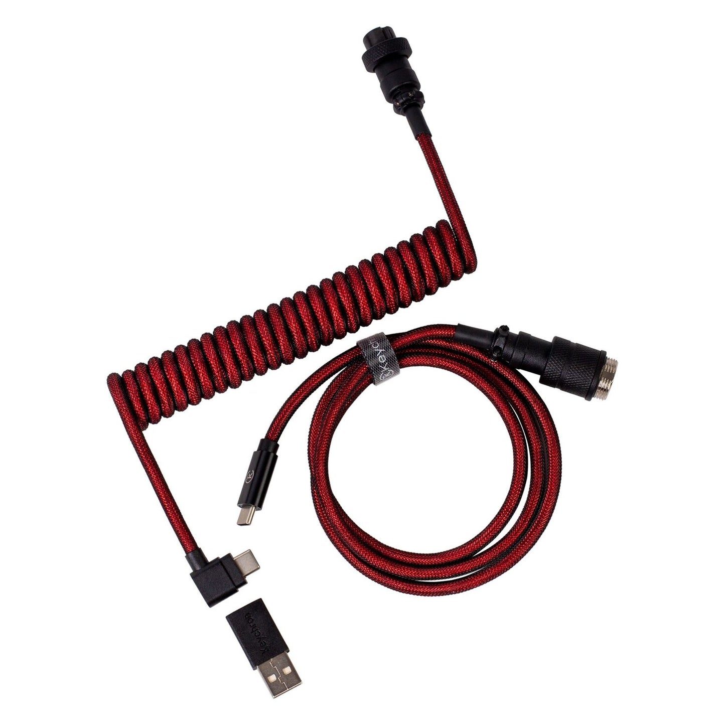 Keychron Coiled Aviator Cable - Red - alternate product view 3
