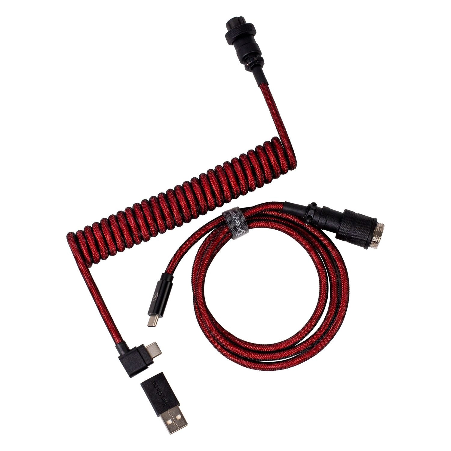 Keychron Coiled Aviator Cable - Red - alternate product view 3