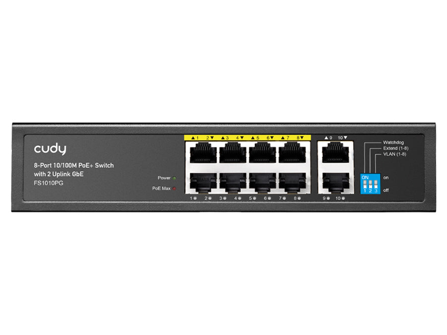 Cudy 8 Port Fast Ethernet PoE 115W 2 Gigabit Switch