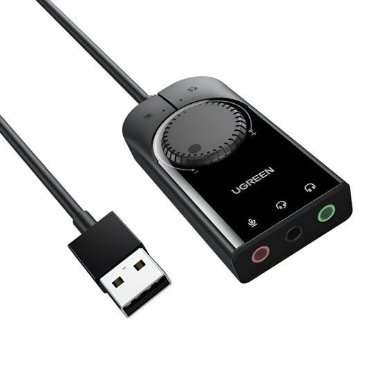 Ugreen CM129-40964 USB-A to 3.5mm External Stereo Sound Adapter - Black
