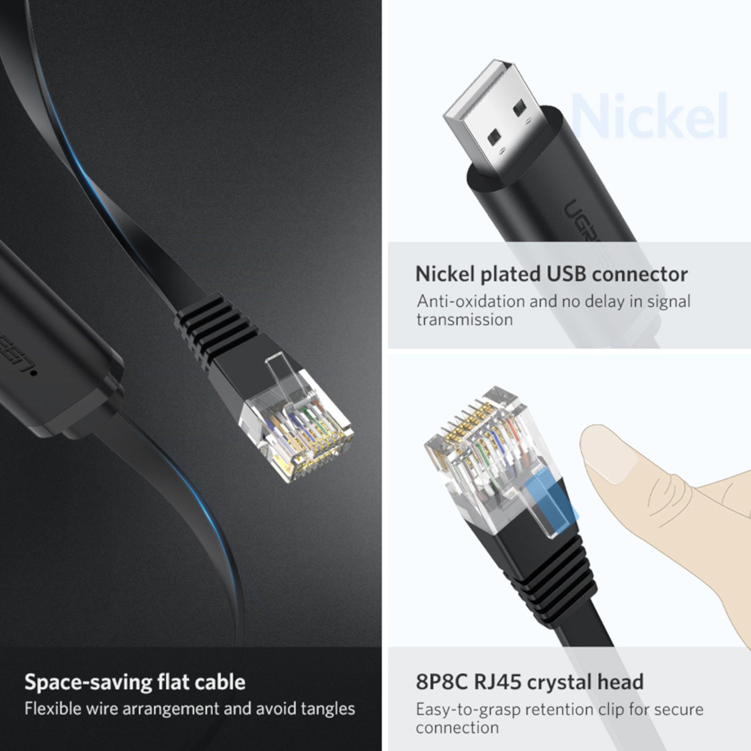 Ugreen USB-A to RJ45 Console Cable 1.5m - alternate product view 2
