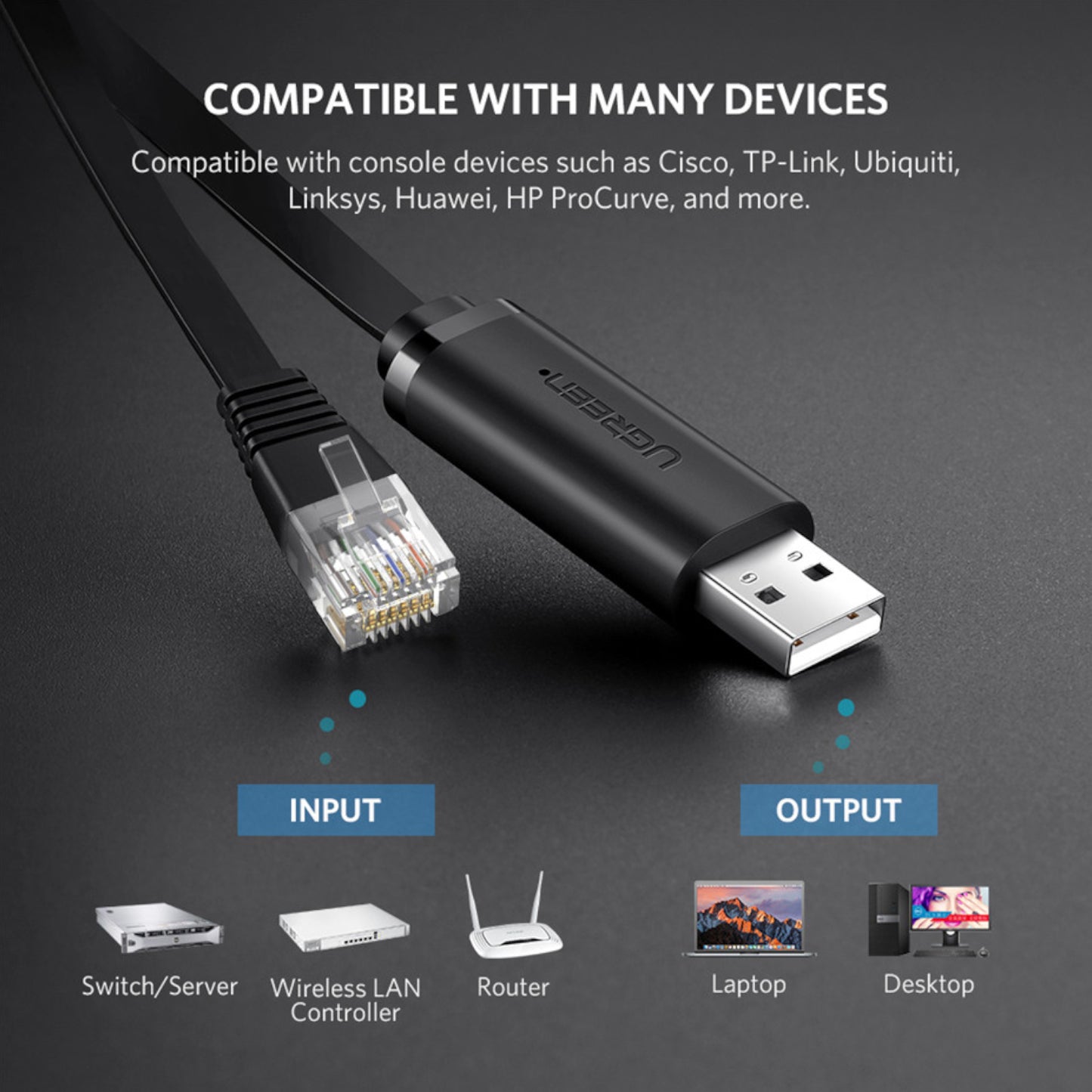 Ugreen USB-A to RJ45 Console Cable 1.5m - alternate product view 3
