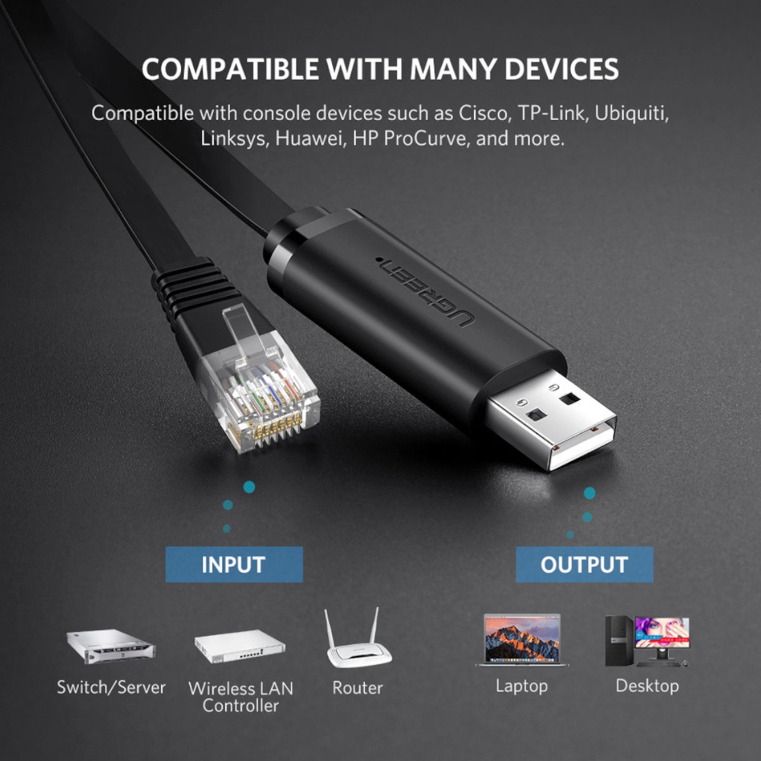 Ugreen USB-A to RJ45 Console Cable 1.5m - alternate product view 3