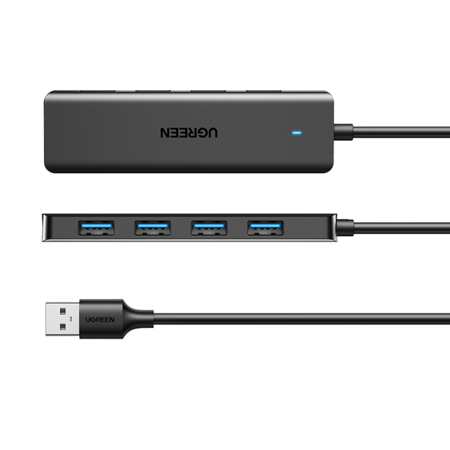 Ugreen 4-in-1 USB 3.0 Hub - High-Speed 5Gbps Data Transfer - Grey - alternate product view 3