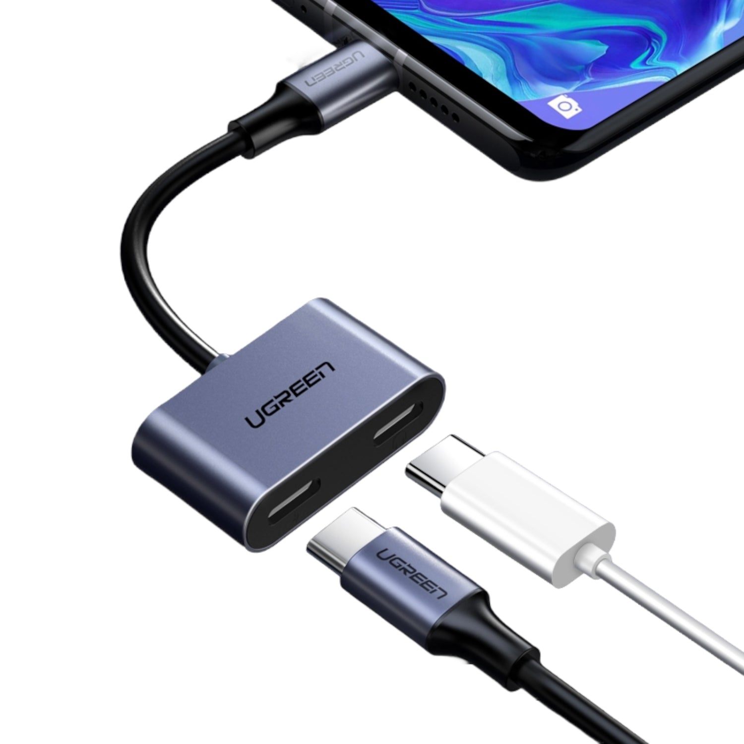 Ugreen USB Type-C Dual Audio and Charging Adapter (15W PD, 2-in-1 Splitter) - alternate product view 3