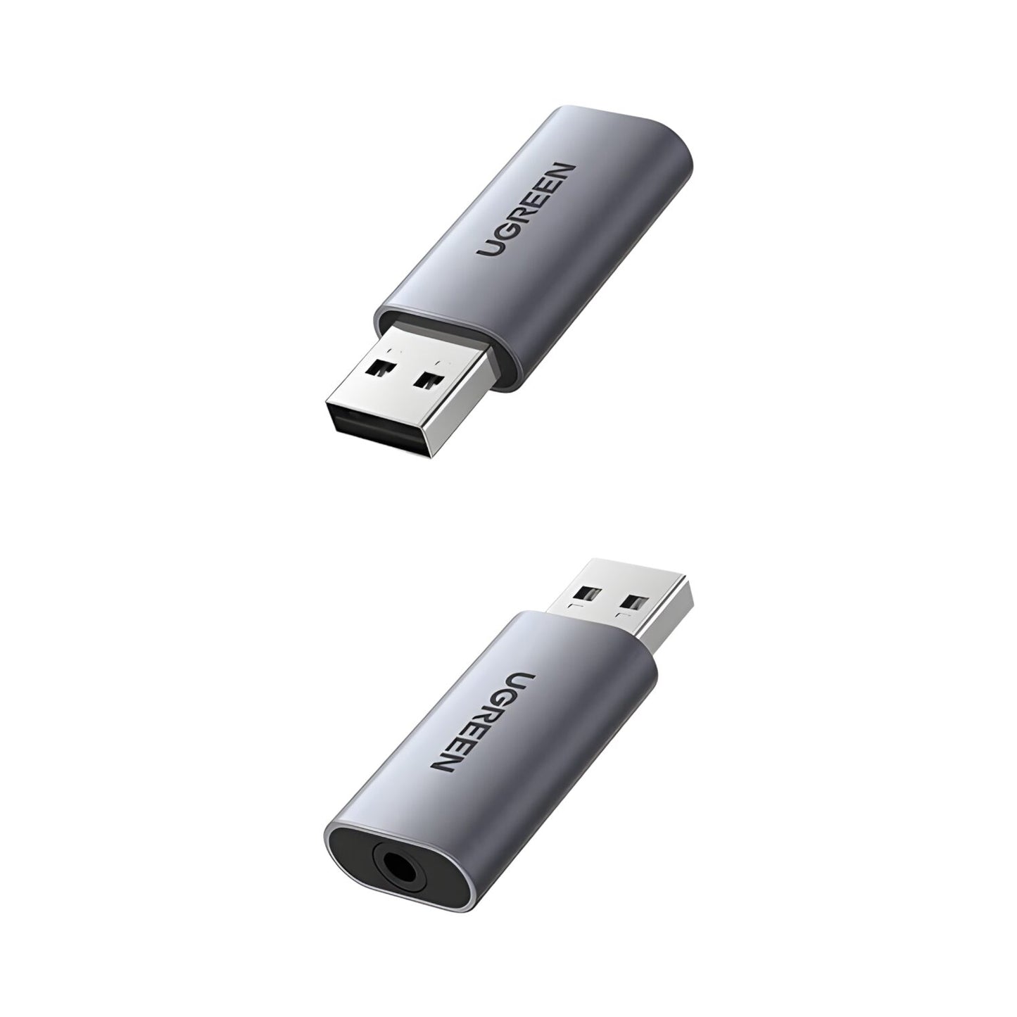 Ugreen CM383-80864 USB-A to 3.5mm Audio Jack External Sound Adapter - Silver - alternate product view 2
