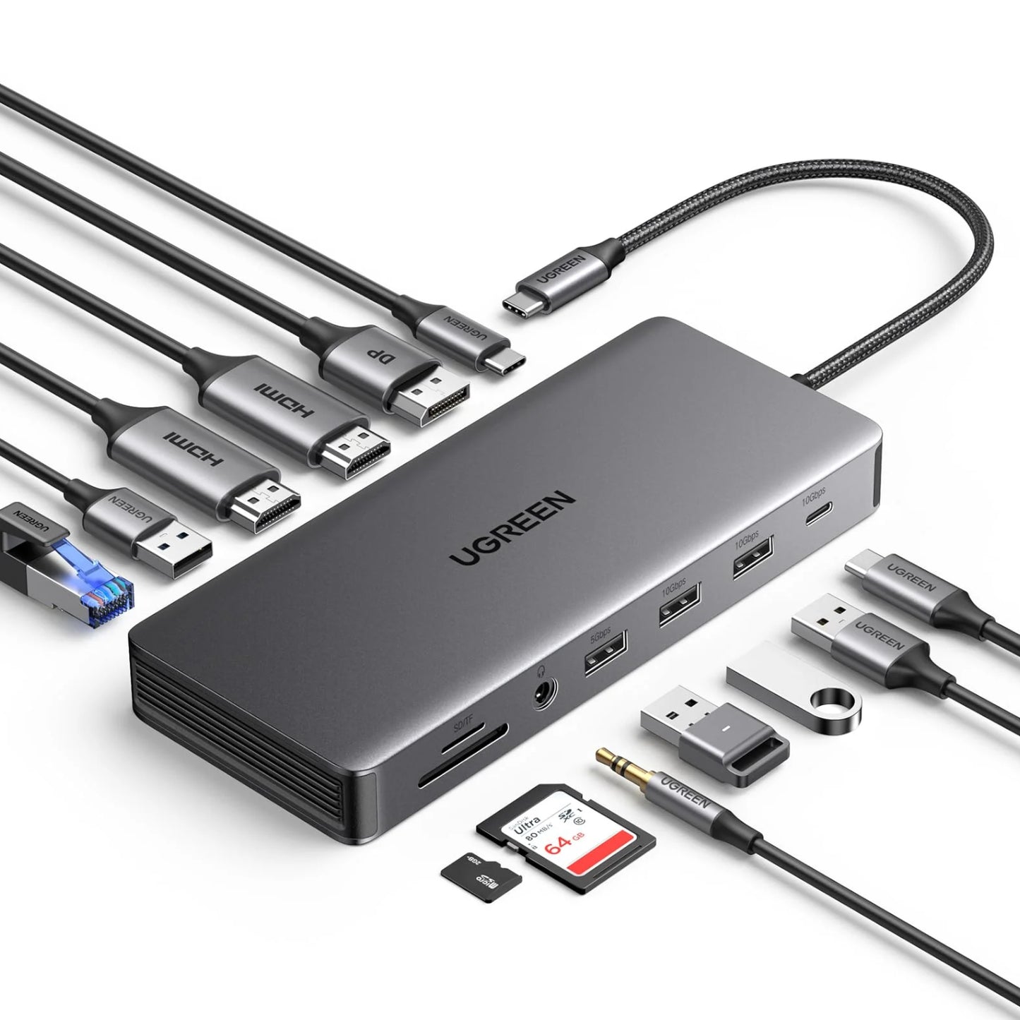 Ugreen CM681 Revodok Pro 13-in-1 USB Type-C HDMI and DisplayPort Docking Station - alternate product view 3