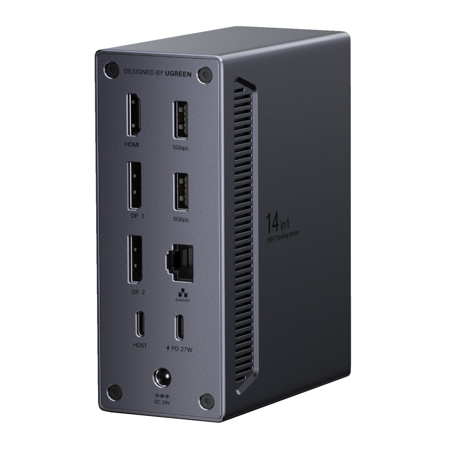 UGREEN 14-in-1 USB Type-C TO USB/2x HDMI/DP/RJ45 Docking Station - alternate product view 2