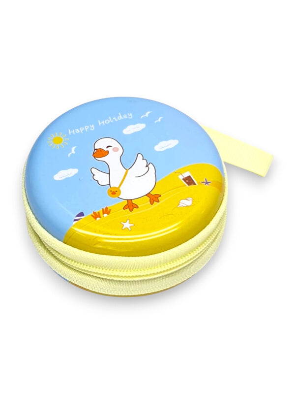 KIDS COIN PURSE - DUCK - BLUE - Plastic PURSE WITH ZIP - ±7×3 Cm
