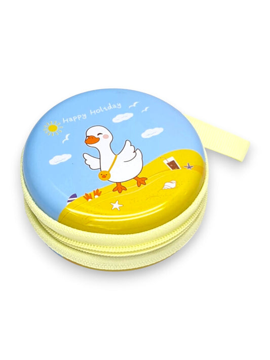 KIDS COIN PURSE - DUCK - BLUE - Plastic PURSE WITH ZIP - ±7×3 Cm