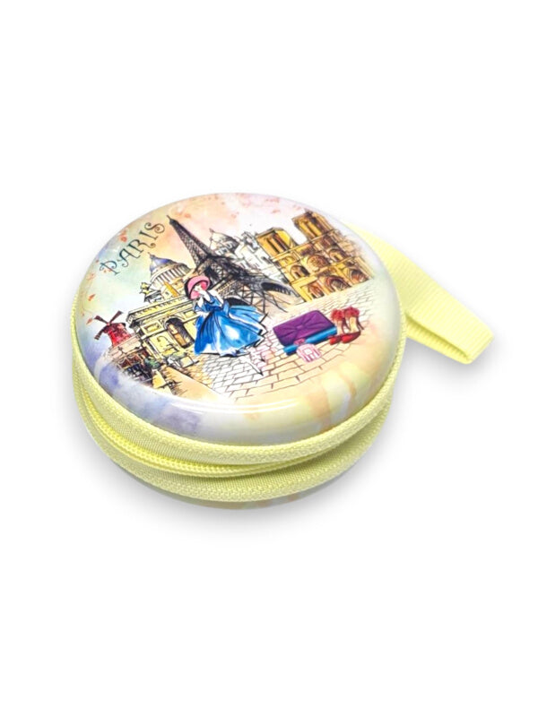 KIDS COIN PURSE - Eiffel TOWER - MULTI Coloured - Plastic PURSE WITH ZIP - ±7×3 Cm