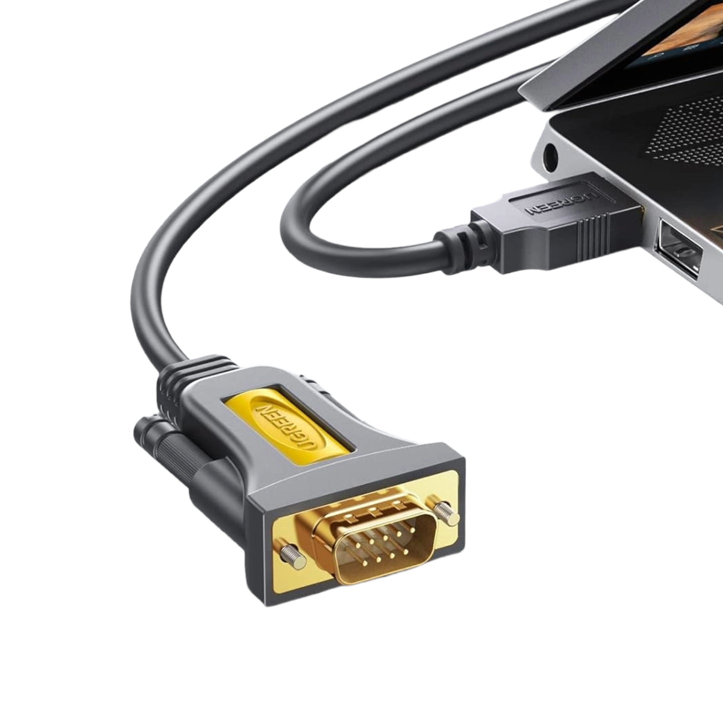 Ugreen USB 2.0 to RS-232 Serial Adapter Cable (USB-A Male to DB9 Male)-Black - alternate product view 3