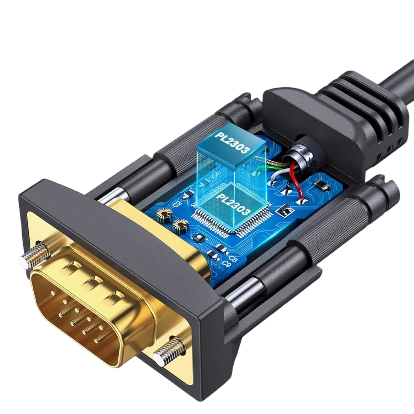 Ugreen USB 2.0 to RS-232 Serial Adapter Cable (USB-A Male to DB9 Male)-Black - alternate product view 4