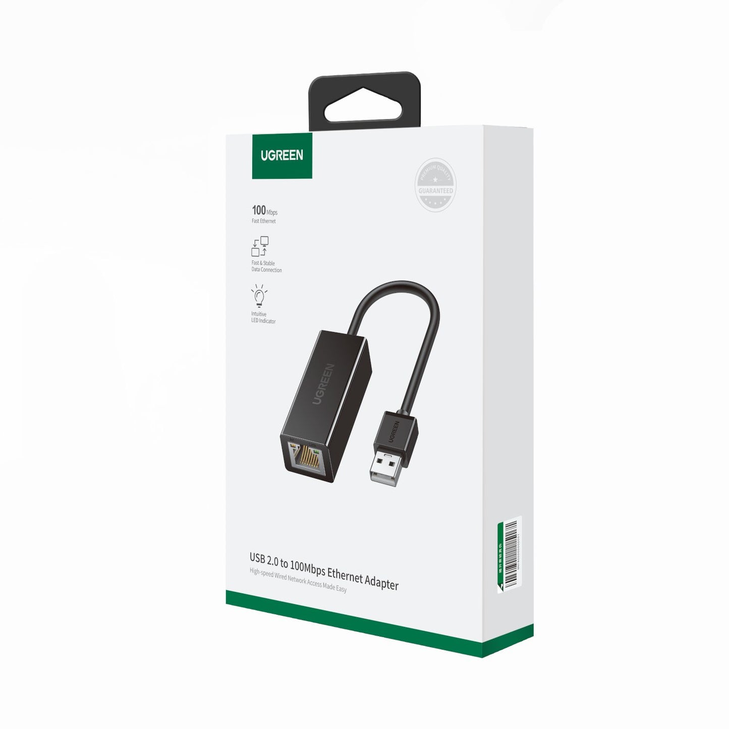 Ugreen CR110 Ethernet Adapter - USB 2.0 to RJ45 - Black - alternate product view 5