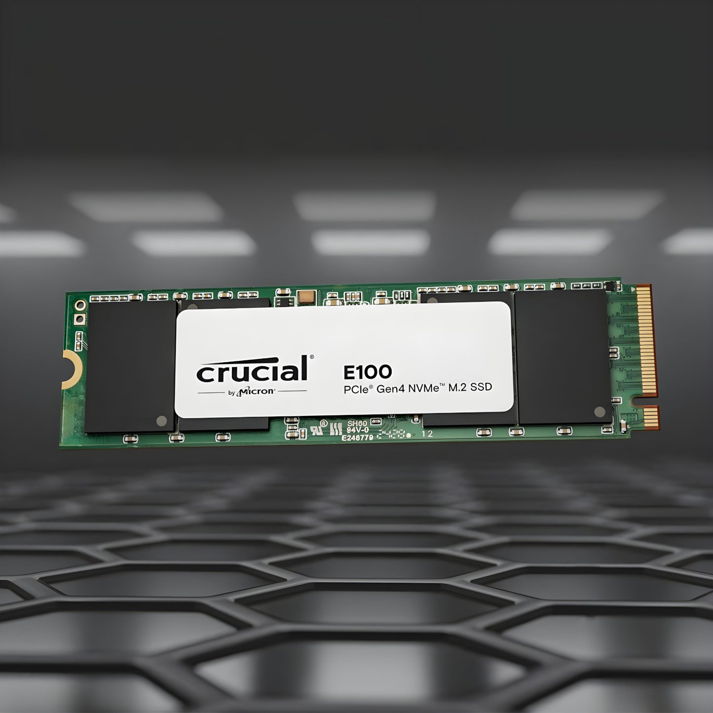 Crucial E100 480GB PCIe Gen4 2280 NVMe M.2 SSD - alternate product view 3