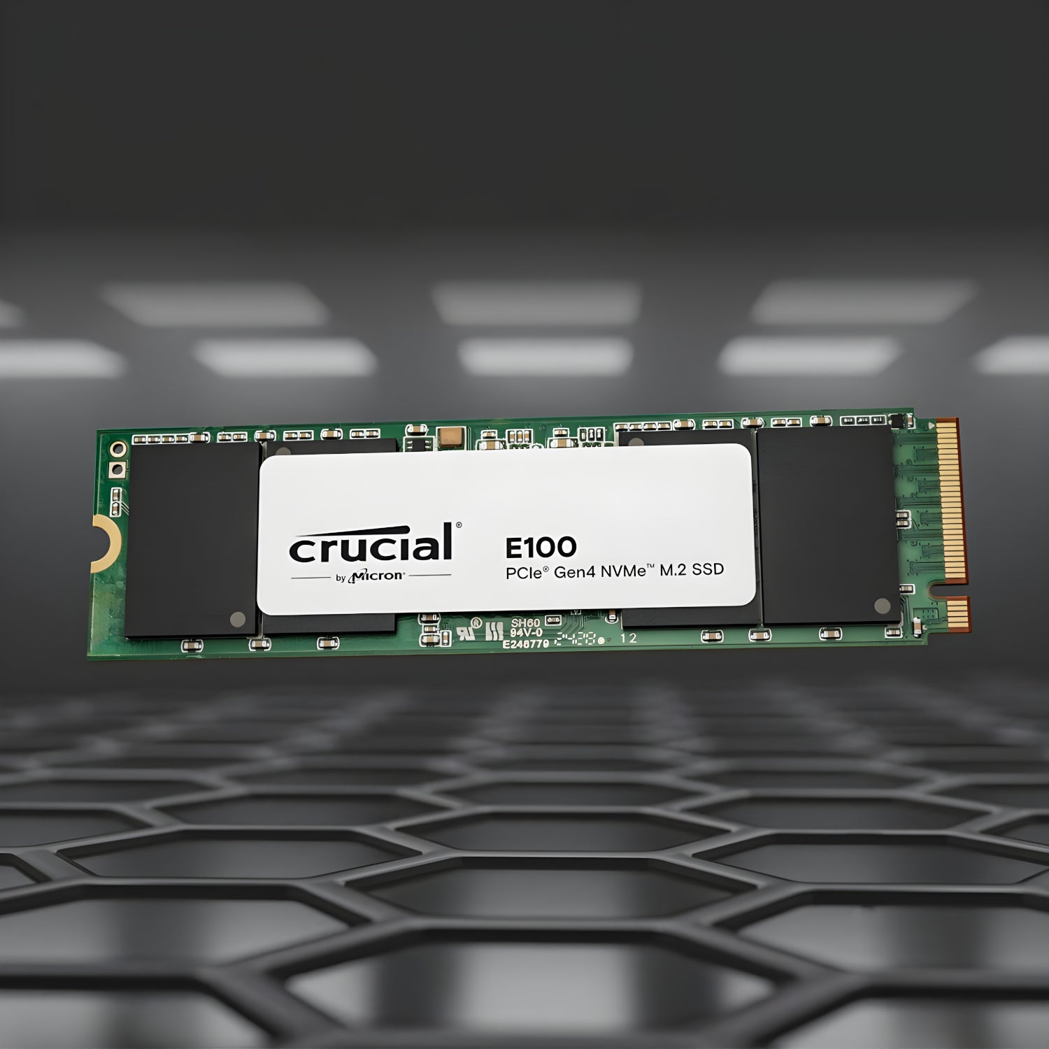 Crucial E100 480GB PCIe Gen4 2280 NVMe M.2 SSD - alternate product view 3