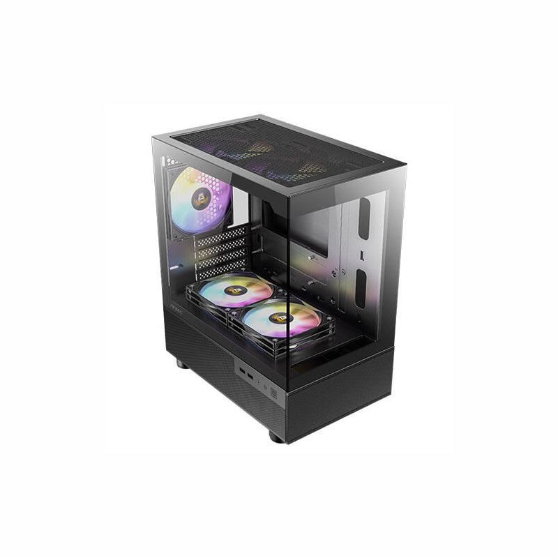 Antec CX200M Elite Micro-ATX - ITX RGB Mini-Tower Gaming Chassis - Black - alternate product view 2