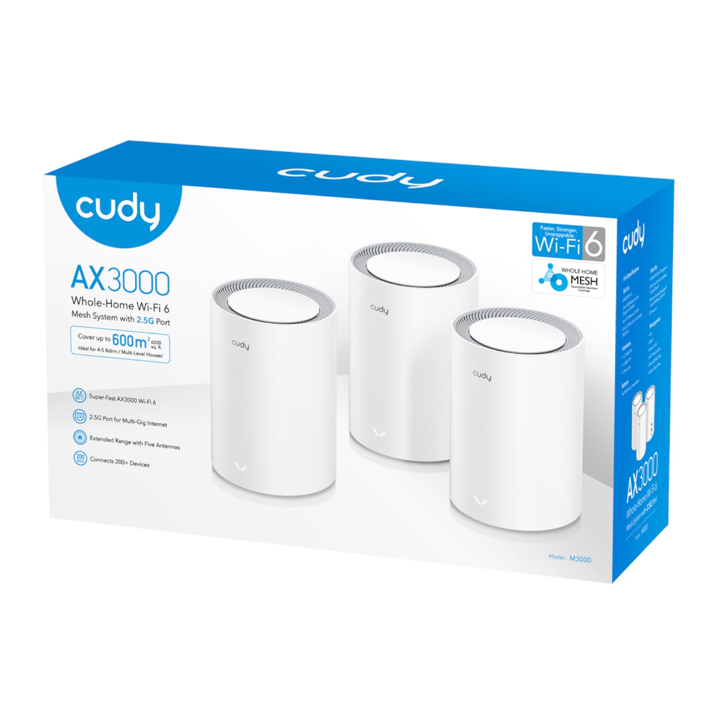 Cudy AX3000 Wi-Fi 6 Mesh Kit 3 Pack - White - alternate product view 4