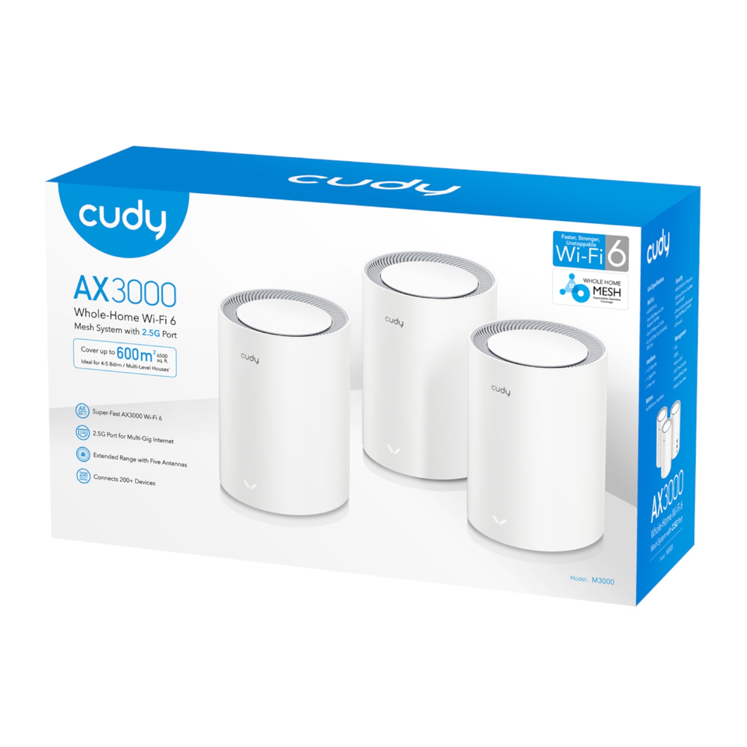 Cudy AX3000 Wi-Fi 6 Mesh Kit 3 Pack - White - alternate product view 4