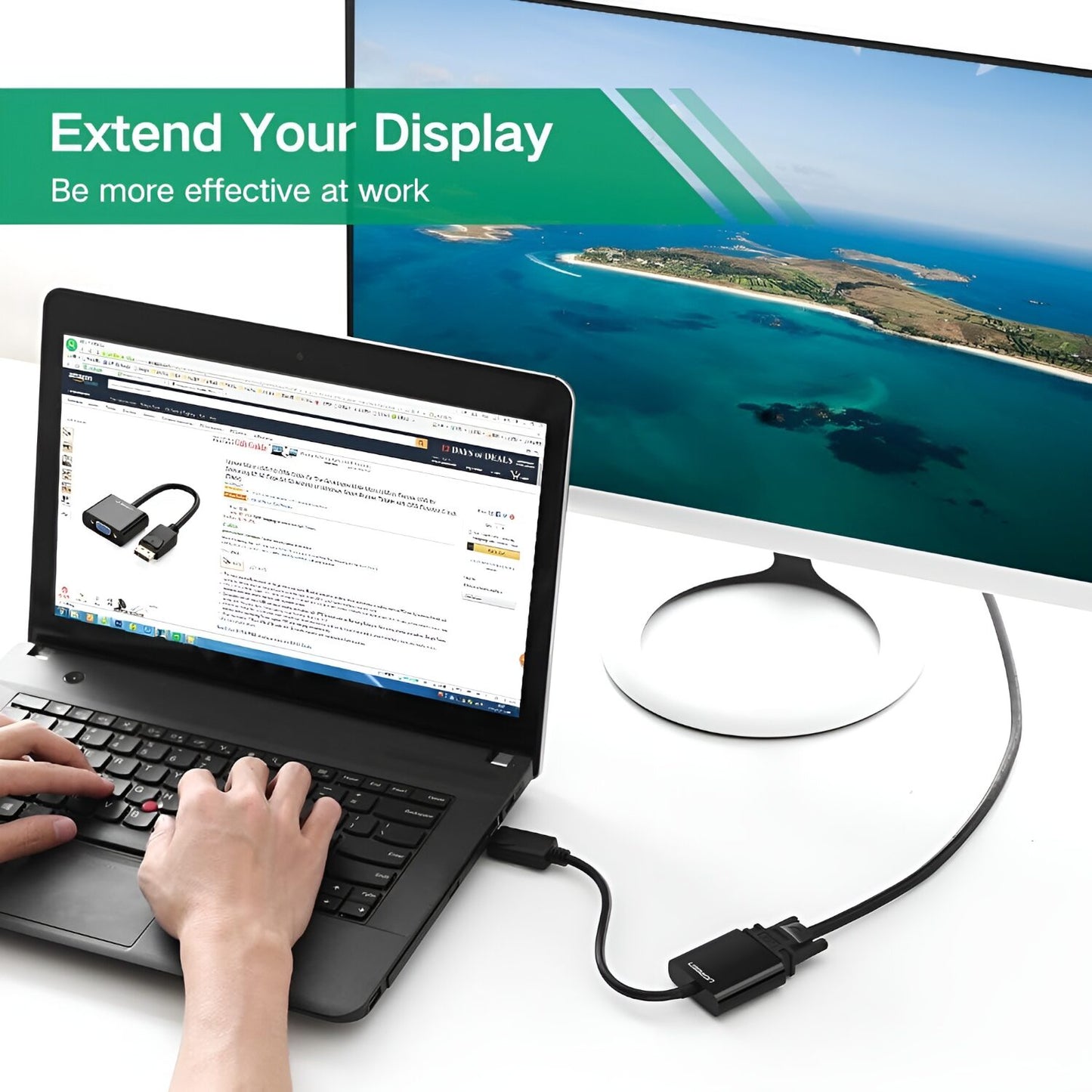 Ugreen DisplayPort Male to VGA Female Converter - alternate product view 4