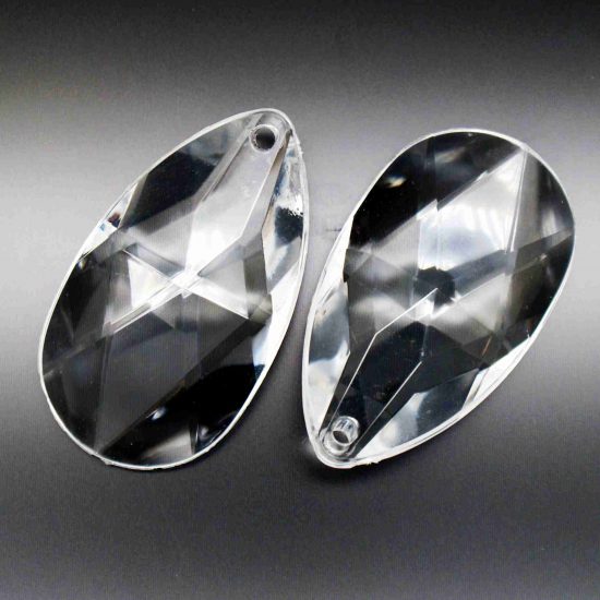 Acrylic PEAR - DROP 38x21 Mm (Hole 2 Mm) - CLEAR