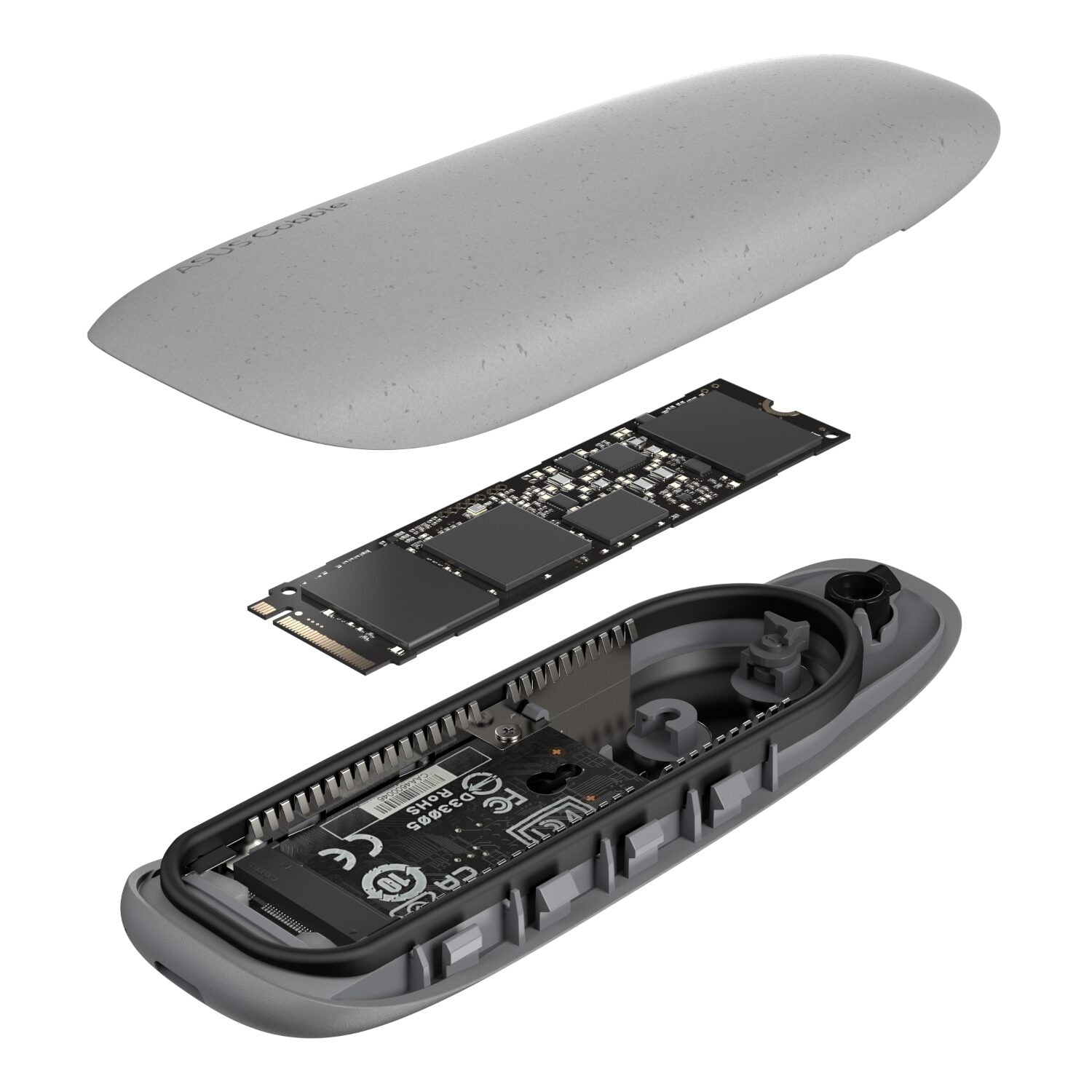 ASUS Cobble M.2 SSD Enclosure - Grey - alternate product view 6