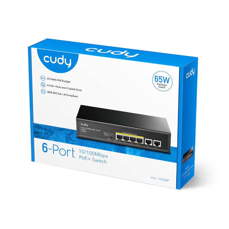 Cudy 6-Port Ethernet Unmanaged Switch - 4 Ports POE - alternate product view 4