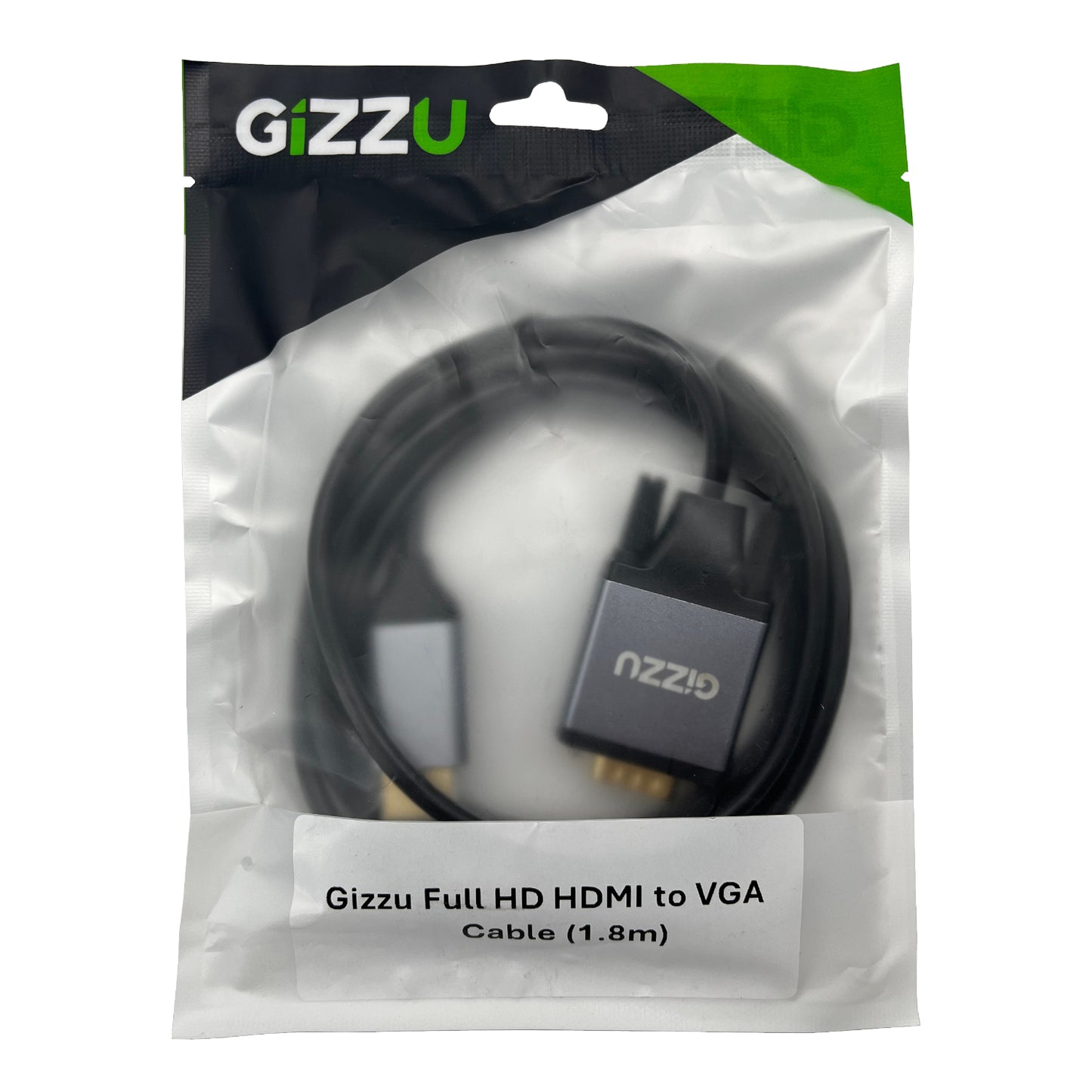 Gizzu Full HD HDMI to VGA Cable (1.8m) - Black - alternate product view 2