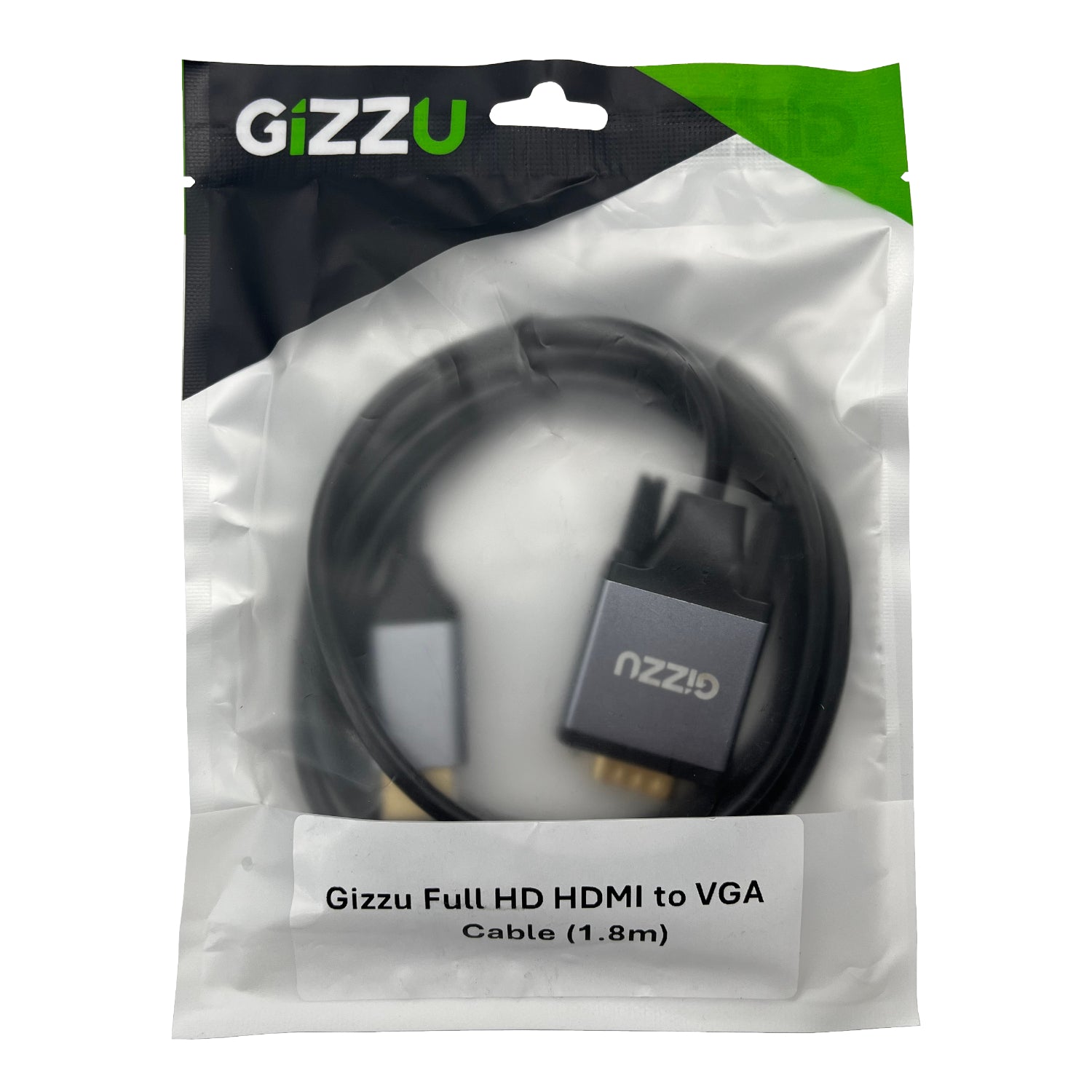 Gizzu Full HD HDMI to VGA Cable (1.8m) - Black - alternate product view 2