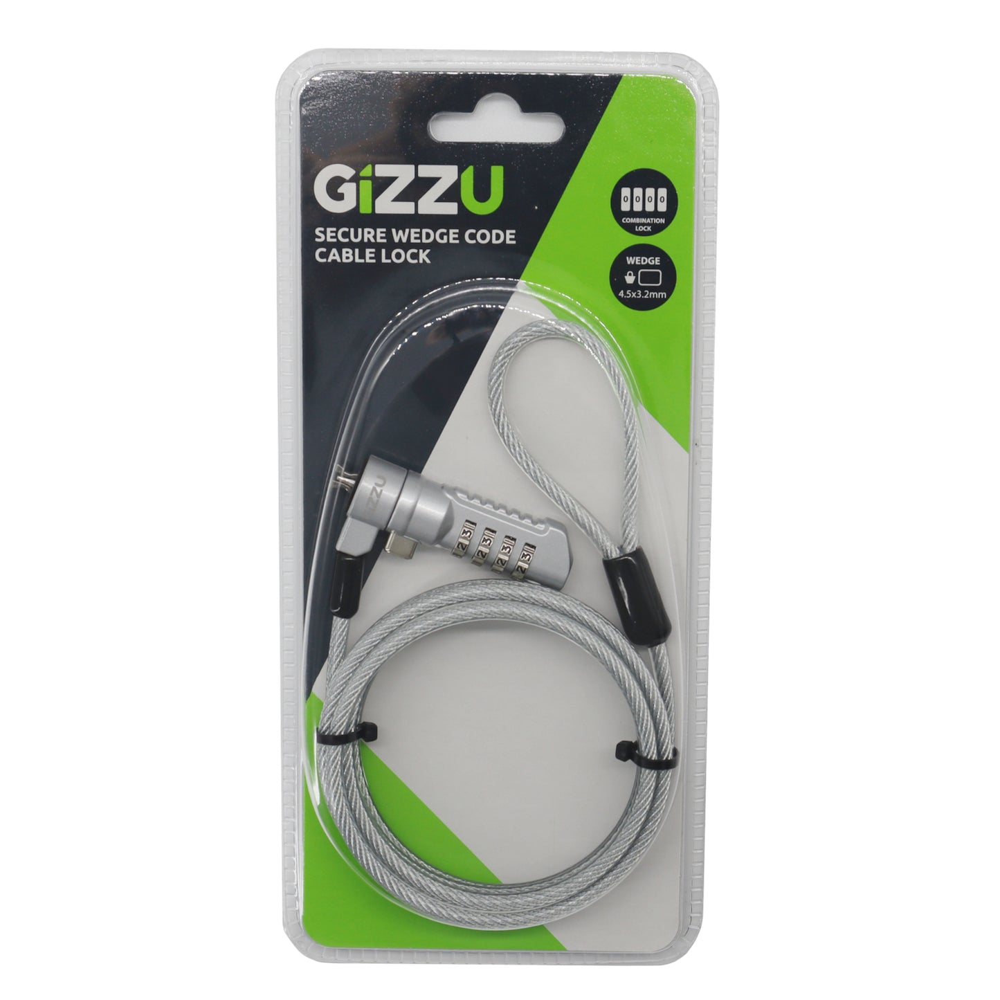 Gizzu Secure Wedge Code Cable Lock 1.8m - alternate product view 2