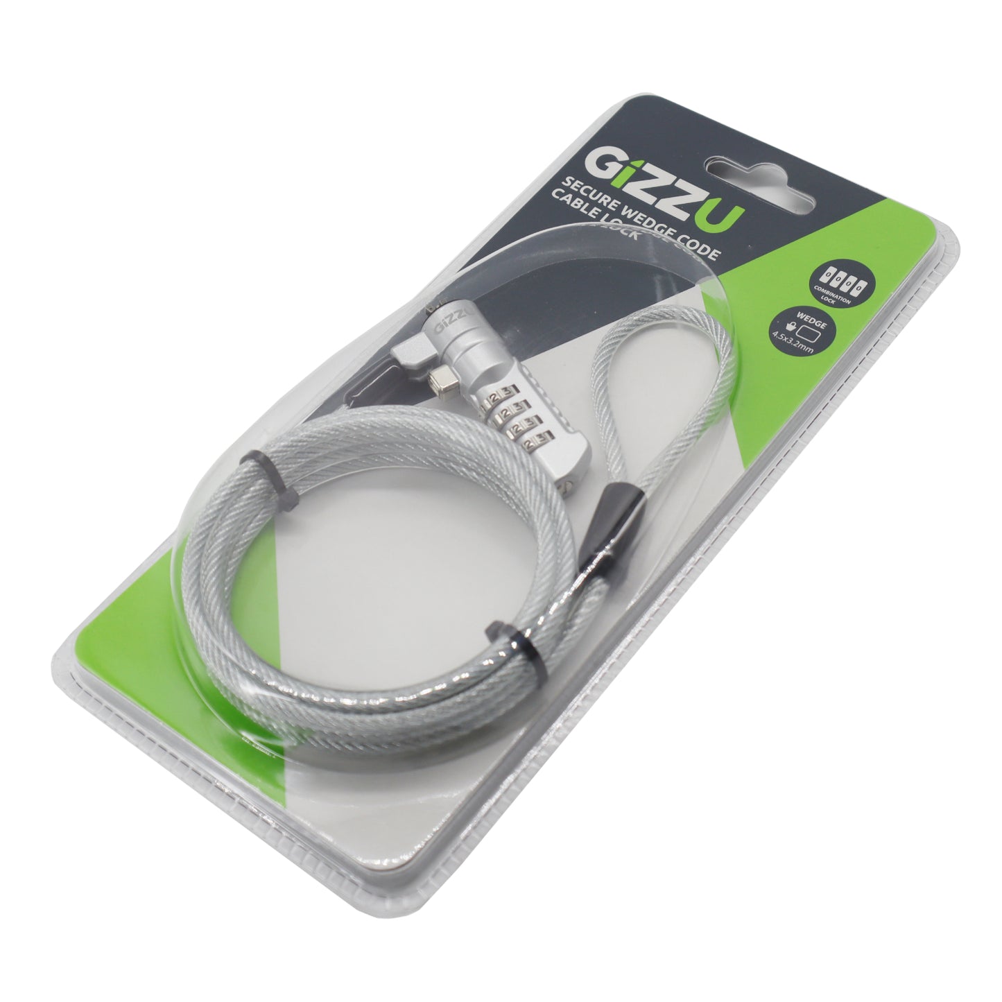 Gizzu Secure Wedge Code Cable Lock 1.8m - alternate product view 4
