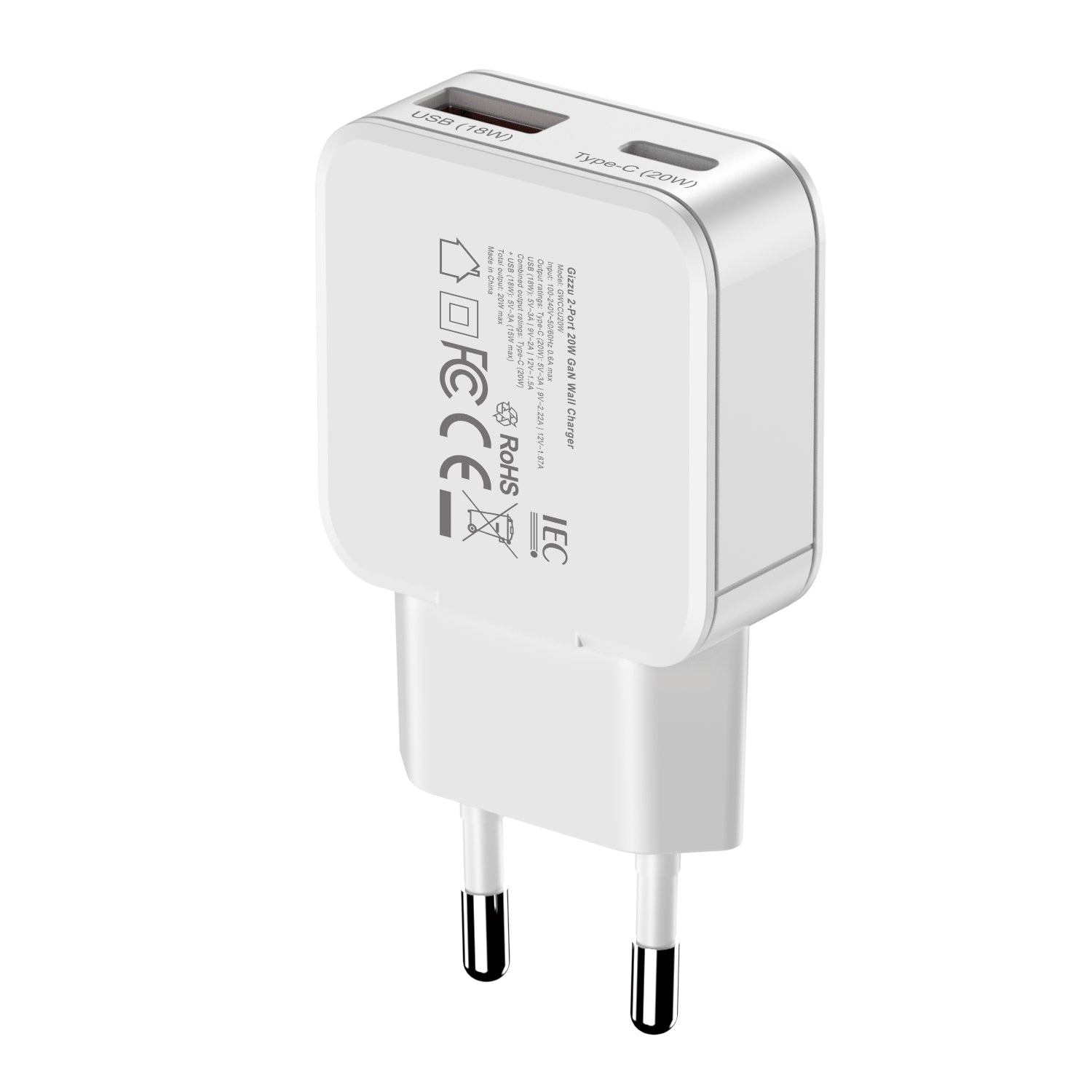 Gizzu 2-Port 20W GaN Wall Charger - alternate product view 5
