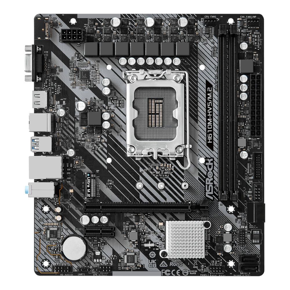 ASRock H610M-HVS/M.2 R2.0 Intel LGA 1700 m-ATX Motherboard - alternate product view 2