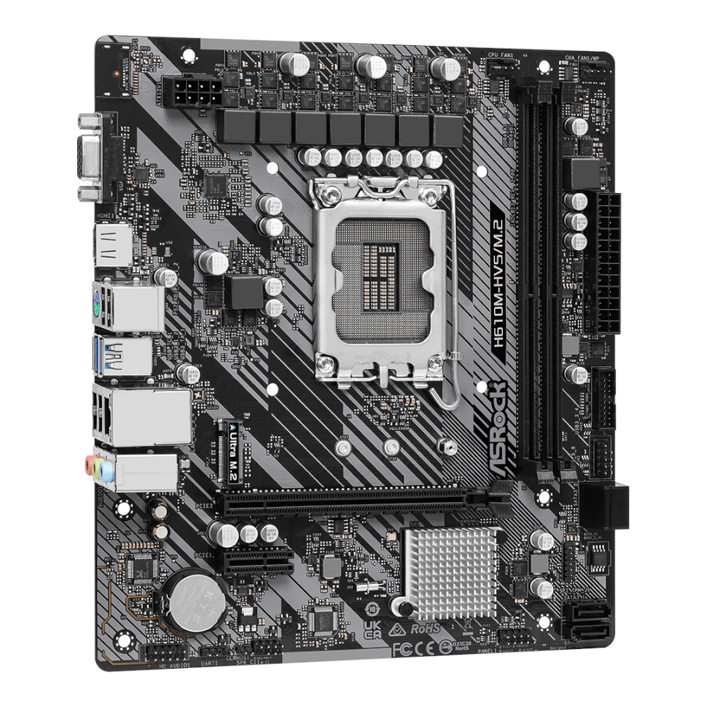 ASRock H610M-HVS/M.2 R2.0 Intel LGA 1700 m-ATX Motherboard - alternate product view 4