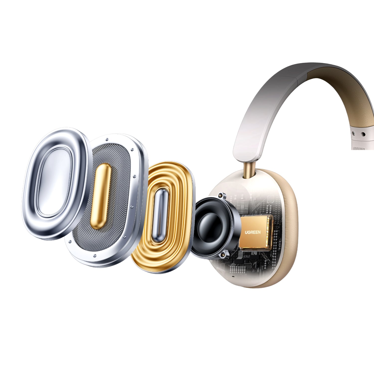 Ugreen HiTune Max 5C Hybrid ANC Headphones–White - alternate product view 3